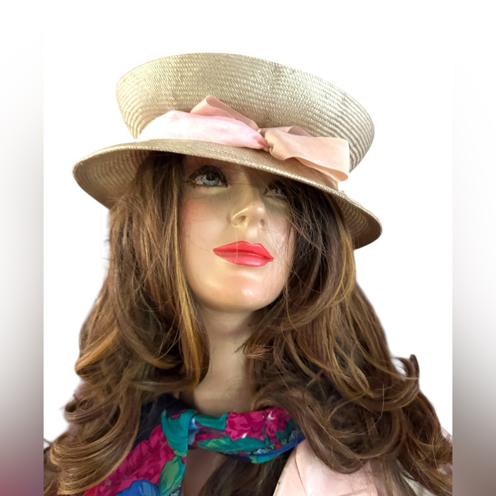 Elegant Cream Travel Hat Lilliput lovely Straw Lays Flat in Luggage